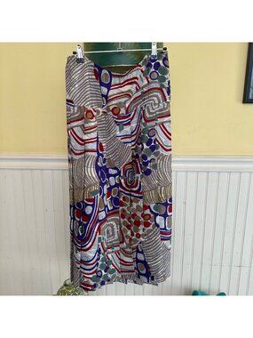 Vintage Plus Size Skirt pleated maxi Skirt Stretch waist